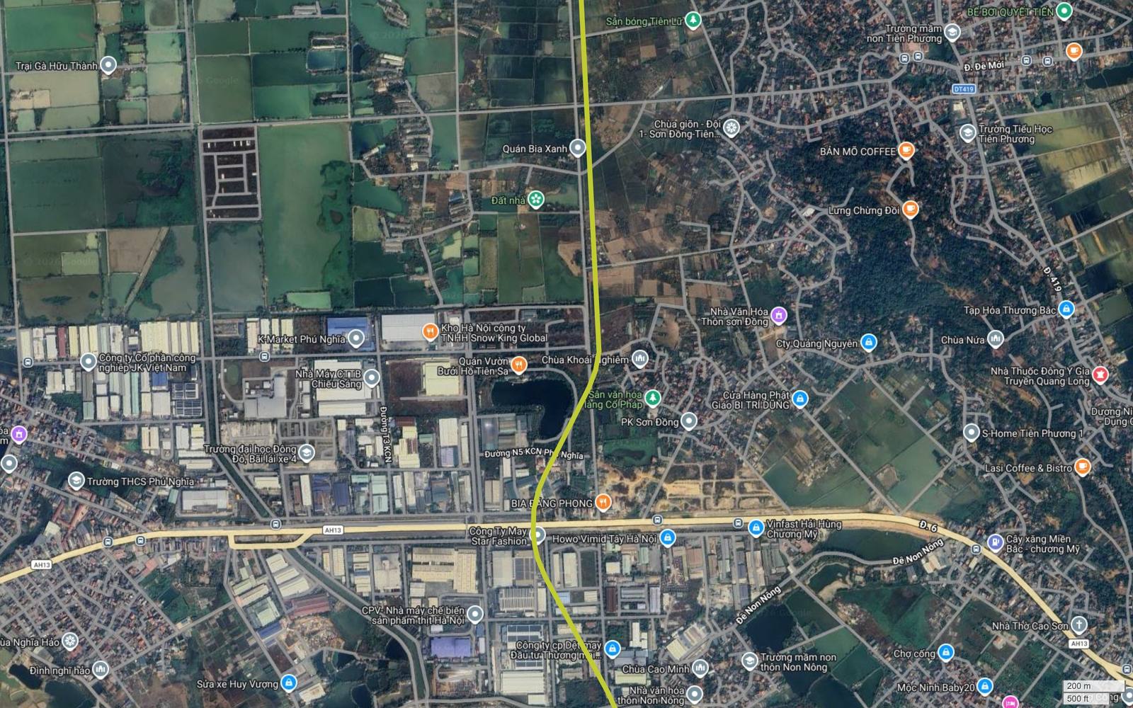 Tuyến metro số 13 Hà Nội cắt Quốc lộ 6 biển AH13 ngay trong Khu công nghiệp Phú Nghĩa, Chương Mỹ